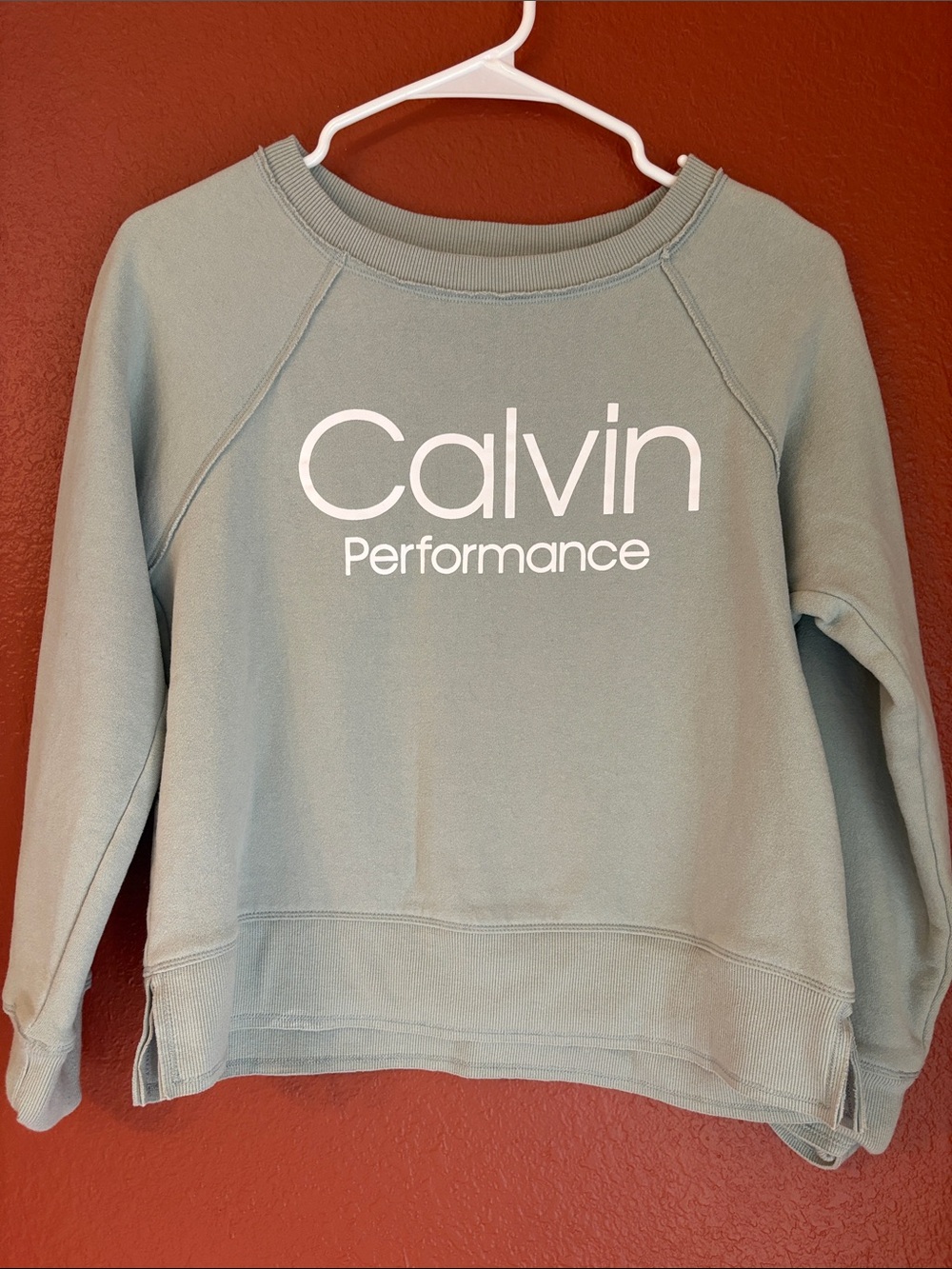 Calvin Klein Sage Green Performance Crewneck Sweatshirt